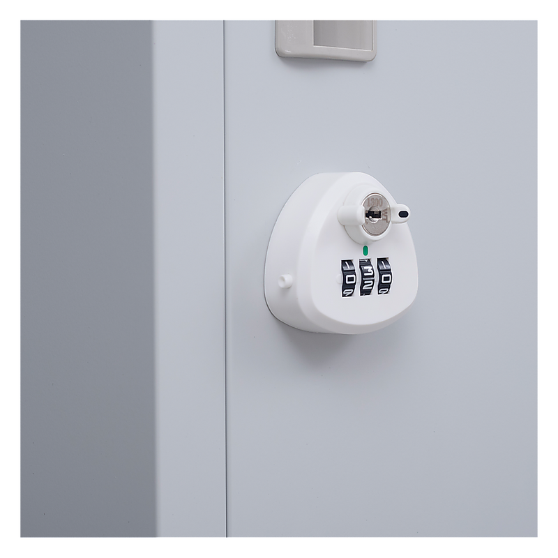 3-digit Combination Lock 4 Door Locker for Office Gym Grey