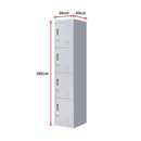 3-digit Combination Lock 4 Door Locker for Office Gym Grey