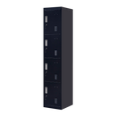 Standard Lock 4-Door Vertical Locker for Office Gym Shed School Home Storage Black