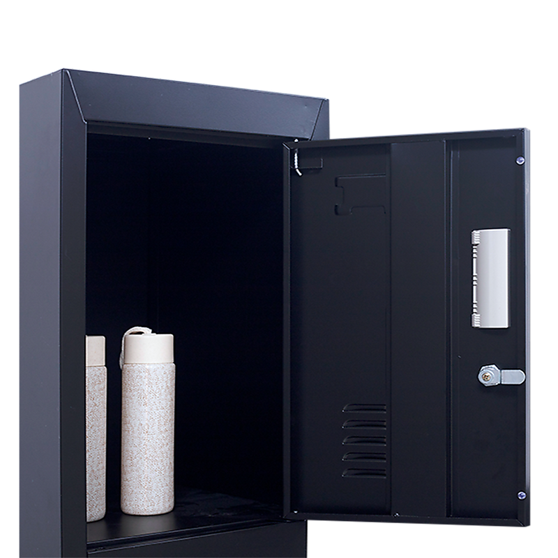 Standard Lock 4-Door Vertical Locker for Office Gym Shed School Home Storage Black