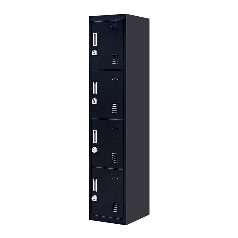 3-digit Combination Lock 4 Door Locker for Office Gym Black