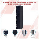3-digit Combination Lock 4 Door Locker for Office Gym Black