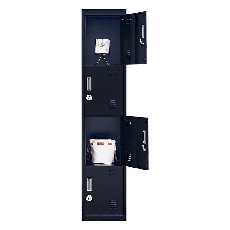 3-digit Combination Lock 4 Door Locker for Office Gym Black