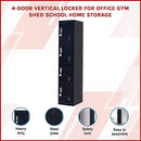 4-digit Combination Lock 4 Door Locker for Office Gym Black