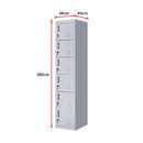 Standard Lock 6-Door Locker for Office Gym Shed School Home Storage Grey