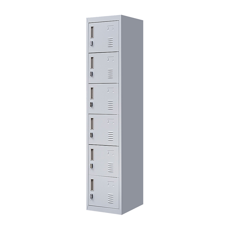 Padlock-operated Lock 6-Door Locker for Office Gym Shed School Home Storage Grey
