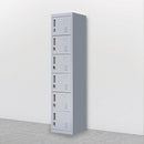 Padlock-operated Lock 6-Door Locker for Office Gym Shed School Home Storage Grey