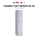 Padlock-operated Lock 6-Door Locker for Office Gym Shed School Home Storage Grey