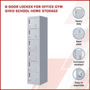 3-digit Combination Lock 6-Door Locker for Office Gym Shed School Home Storage Grey
