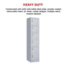 3-digit Combination Lock 6-Door Locker for Office Gym Shed School Home Storage Grey
