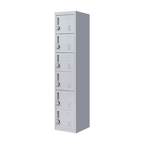 4-Digit Combination Lock 6-Door Locker for Office Gym Shed School Home Storage Grey