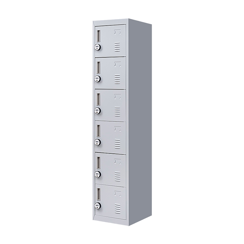 4-Digit Combination Lock 6-Door Locker for Office Gym Shed School Home Storage Grey