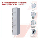 4-Digit Combination Lock 6-Door Locker for Office Gym Shed School Home Storage Grey