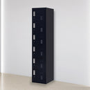 Standard Lock 6-Door Locker for Office Gym Shed School Home Storage Black
