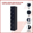 Padlock-operated Lock 6-Door Locker for Office Gym Shed School Home Storage Black