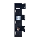 Padlock-operated Lock 6-Door Locker for Office Gym Shed School Home Storage Black