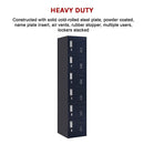 Padlock-operated Lock 6-Door Locker for Office Gym Shed School Home Storage Black