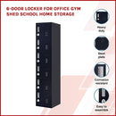 3-Digit Combination Lock 6-Door Locker for Office Gym Shed School Home Storage Black