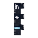 3-Digit Combination Lock 6-Door Locker for Office Gym Shed School Home Storage Black