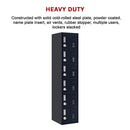 3-Digit Combination Lock 6-Door Locker for Office Gym Shed School Home Storage Black