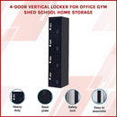 4-digit Combination Lock 6-Door Locker for Office Gym Shed School Home Storage Black