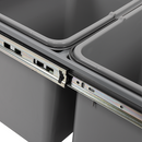 Set of 2 15L Pull Out Trash Bin Dual Kitchen Garbage Waste Basket Cabinet Bin