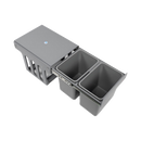 Set of 2 15L Pull Out Trash Bin Dual Kitchen Garbage Waste Basket Cabinet Bin