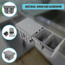 Set of 2 15L Pull Out Trash Bin Dual Kitchen Garbage Waste Basket Cabinet Bin