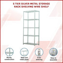 5 Tier Chrome Metal Storage Rack Shelving Wire Shelf