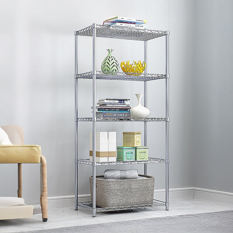 5 Tier Chrome Metal Storage Rack Shelving Wire Shelf