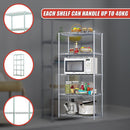 5 Tier Chrome Metal Storage Rack Shelving Wire Shelf