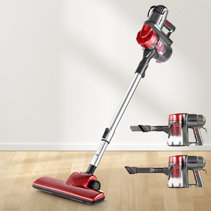 Devanti Corded Handheld Bagless Vacuum Cleaner - Red and Silver