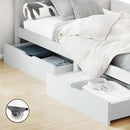 Artiss 2x Storage Drawers Trundle for Single Wooden Bed Frame Base Timber White