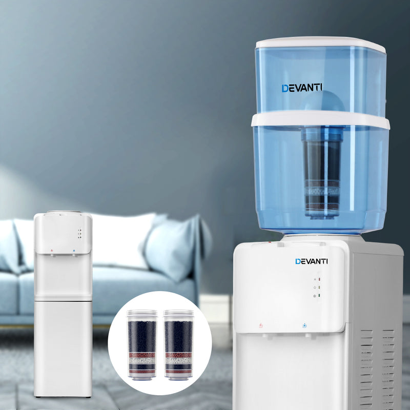 Devanti 22L Water Cooler Dispenser Hot Cold Taps Purifier Filter Replacement