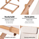 Gardeon Outdoor Chairs Sun Lounge Deck Beach Chair Folding Wooden Patio Furniture Beige