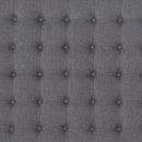Bed Head King Charcoal Headboard Upholstery Fabric Tufted Buttons
