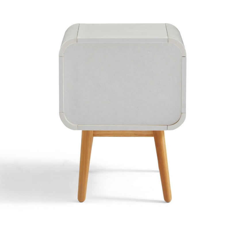 Merlin White Modern Retro Night Stand