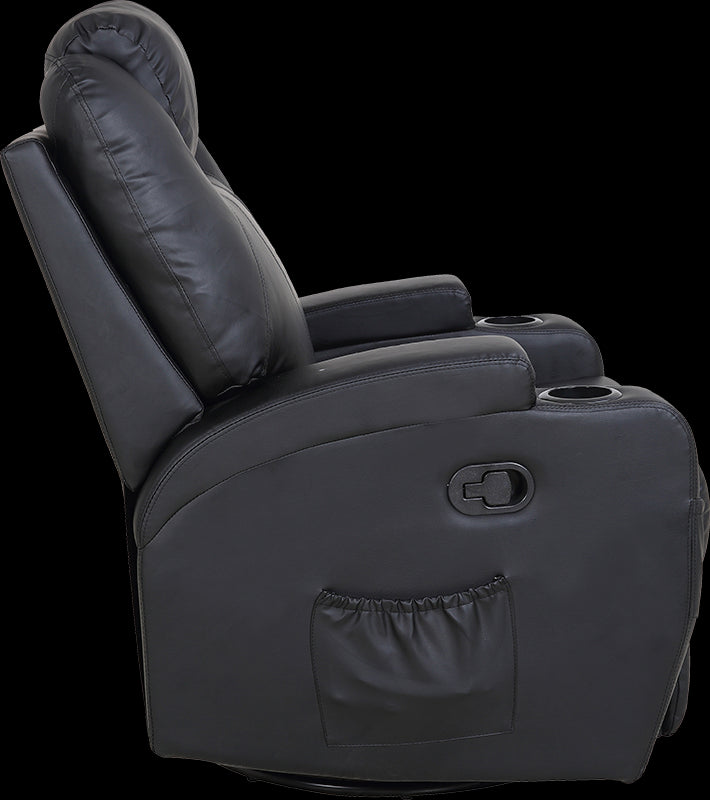 Massage Sofa Chair Recliner 360 Degree Swivel PU Leather Lounge 8 Point Heated