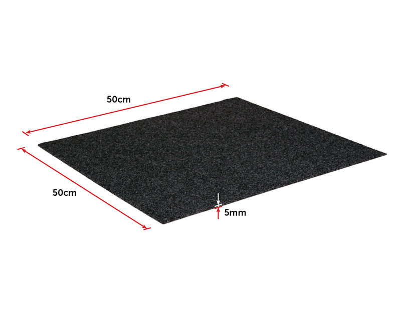 5m2 Box of Premium Carpet Tiles Commercial Domestic Office Heavy Use Flooring Black