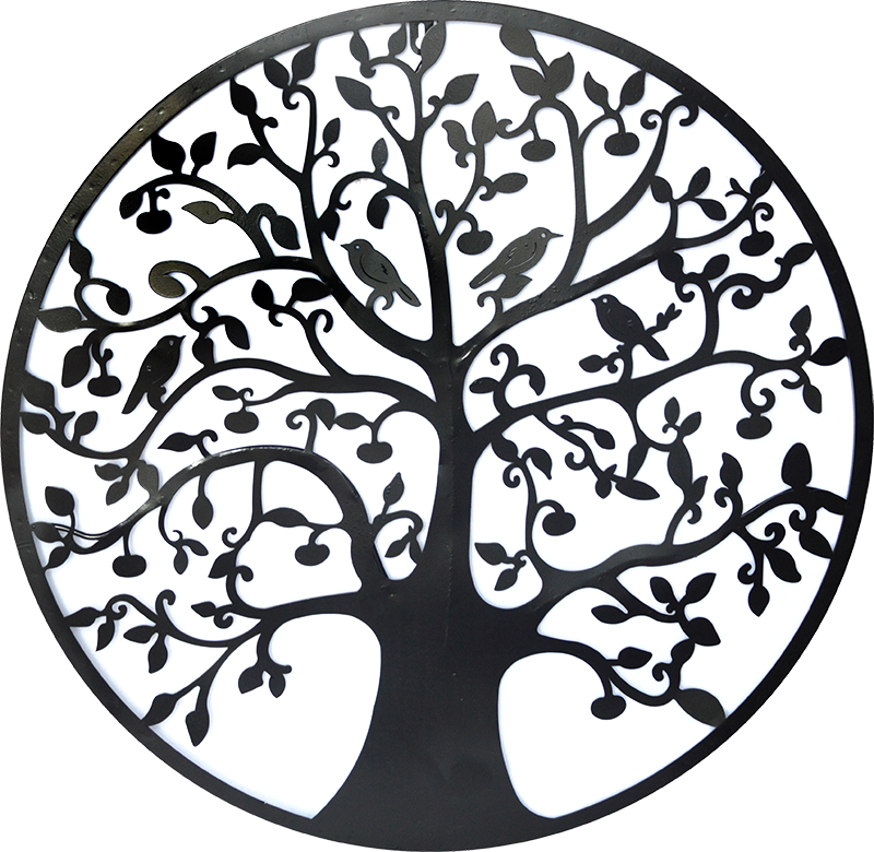 Black Tree of Life Wall Art Hanging Metal Iron Sculpture Garden 60cm