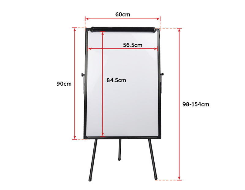 60 x 90cm Magnetic Writing Whiteboard Dry Erase w/ Height Adjustable Tripod Stand