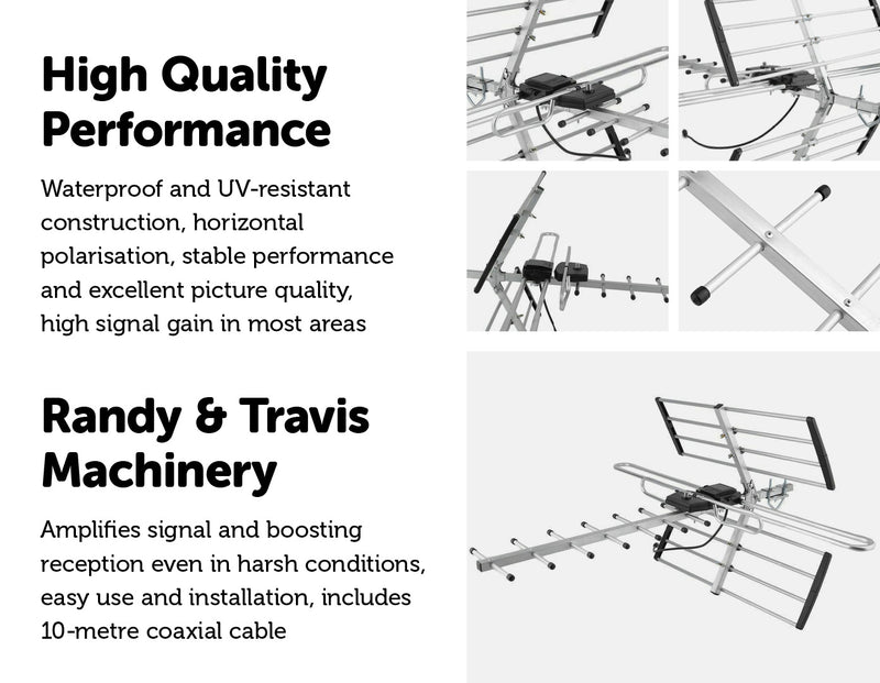 Digital TV Outdoor Antenna Aerial UHF VHF FM AUSTRALIAN Signal Amplifier Booster