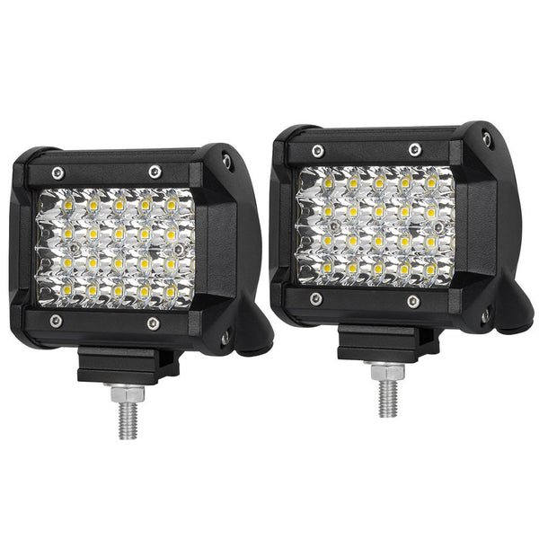 Pair 4 inch Spot LED Work Light Bar Philips Quad Row 4WD 4X4 Car Reverse Driving