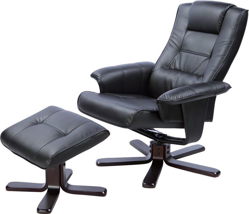 PU Leather Massage Chair Recliner Ottoman Lounge Remote