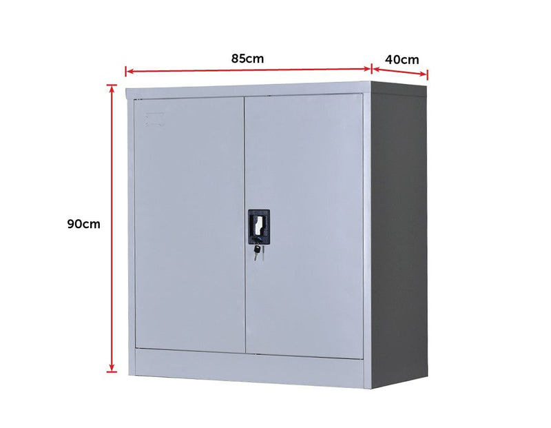 Two-Door Shelf Office Gym Filing Storage Locker Cabinet Safe