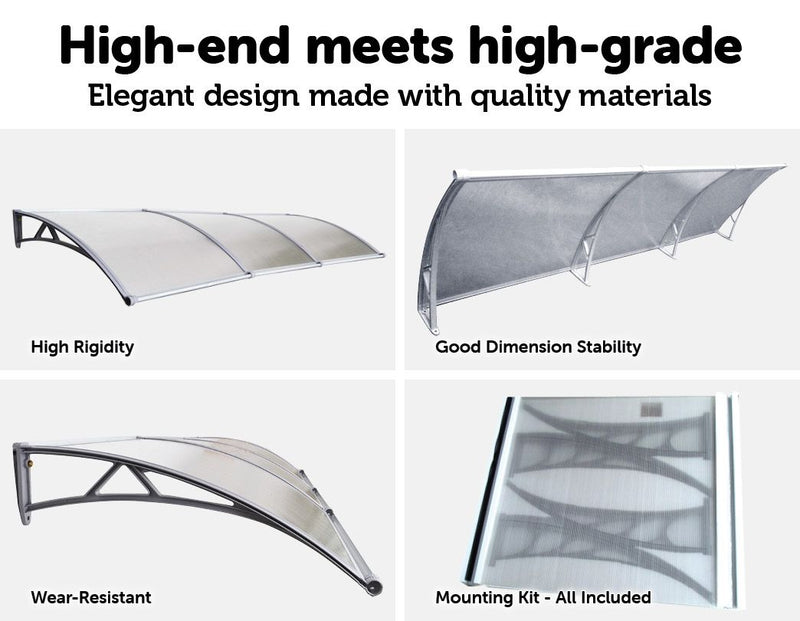 DIY Outdoor Awning Cover 1mx3m with Rain Gutter