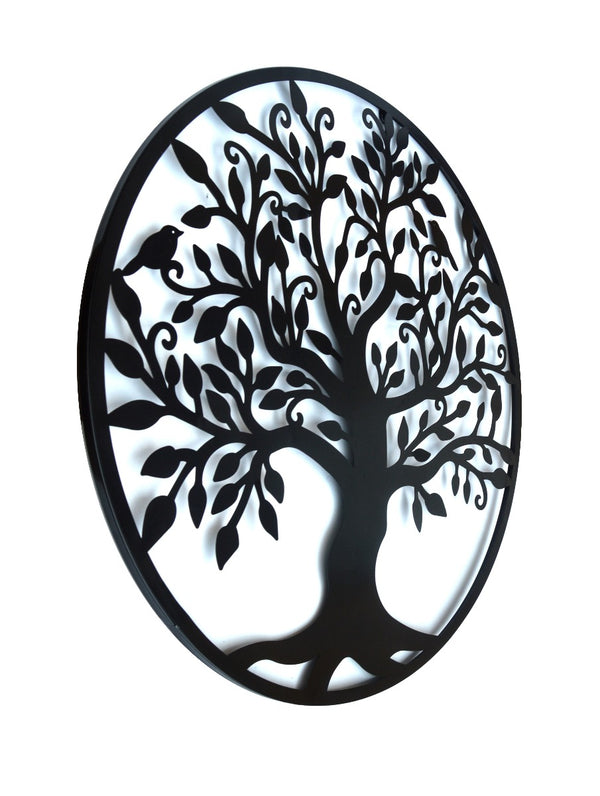 Black Tree of Life Wall Art Hanging Metal Iron Sculpture Garden 99cm