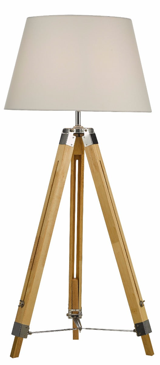 Modern Floor Lamp Wood Tripod Home Bedroom Reading Light 145cm