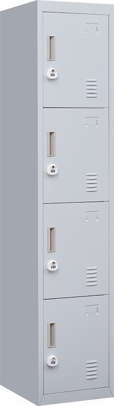 3-digit Combination Lock 4 Door Locker for Office Gym Grey