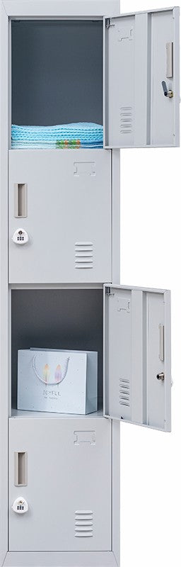 3-digit Combination Lock 4 Door Locker for Office Gym Grey